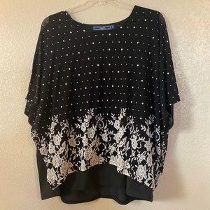 Womens “Highness” size 3X Double top with shear top over long black tank